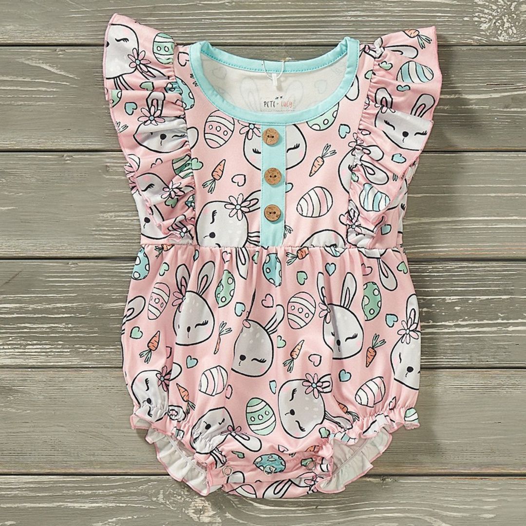 Easter Bunny Hop Infant Girl Romper